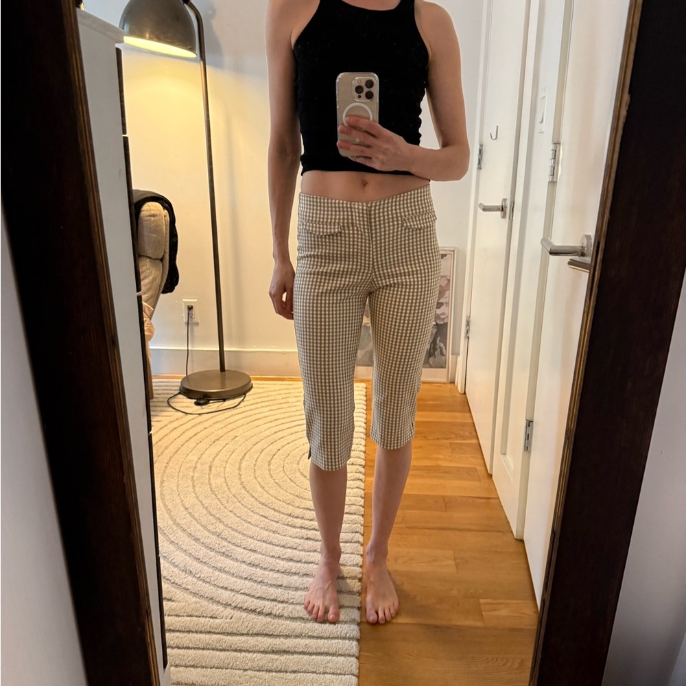 Zara Black and White Checkered Capris